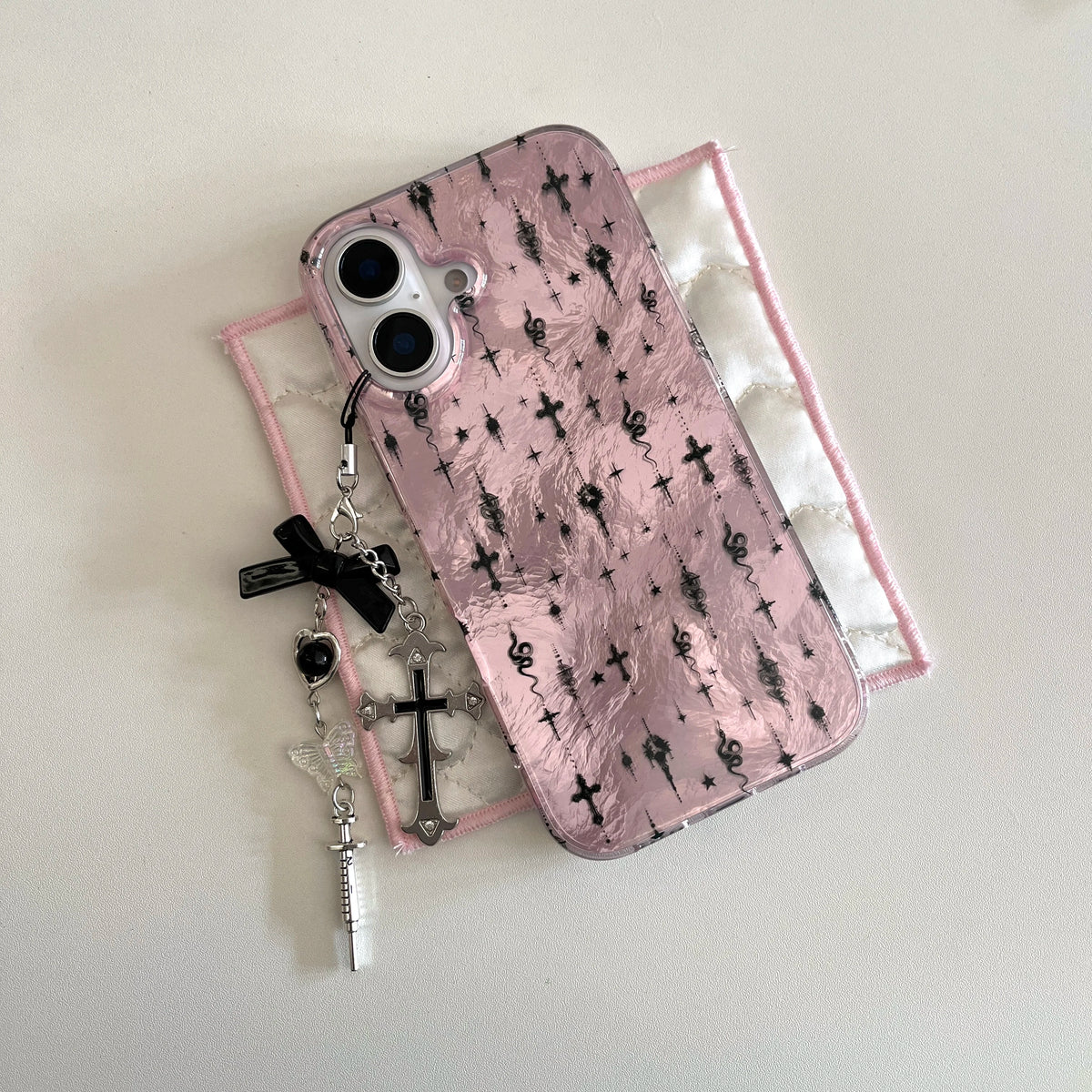 y2k Cross Pattern iPhone Case