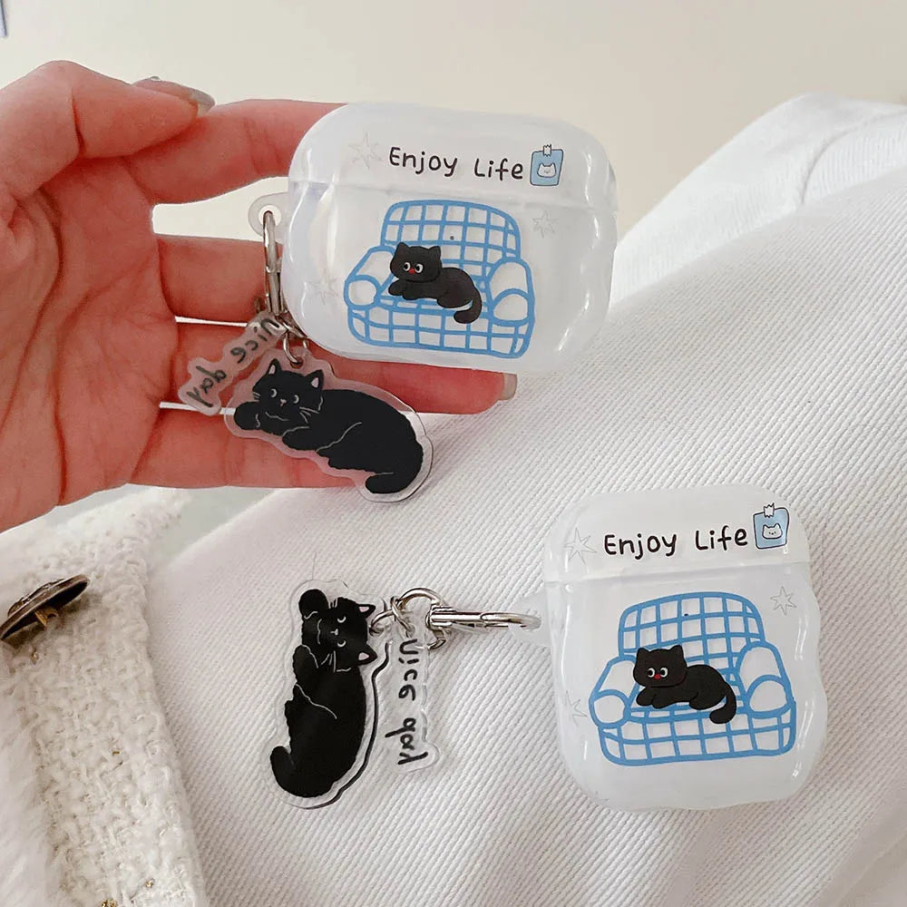 Black Cat AirPods Charger Case Cover