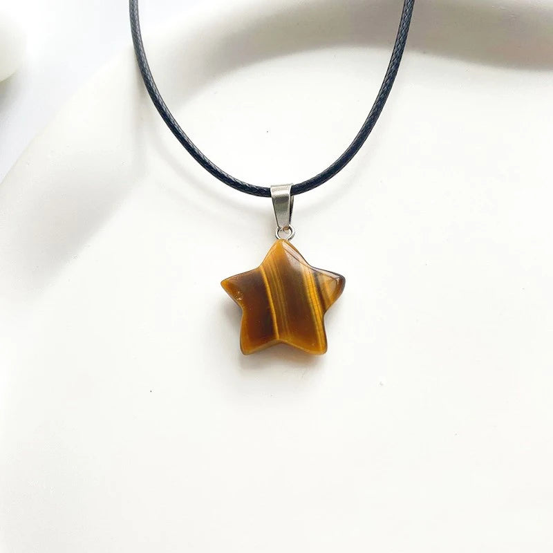Star Shaped Stone Pendant Necklace
