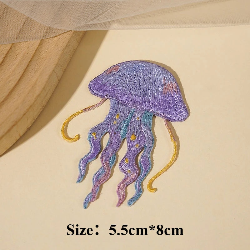 Sealife Embroidered Iron-On Patch