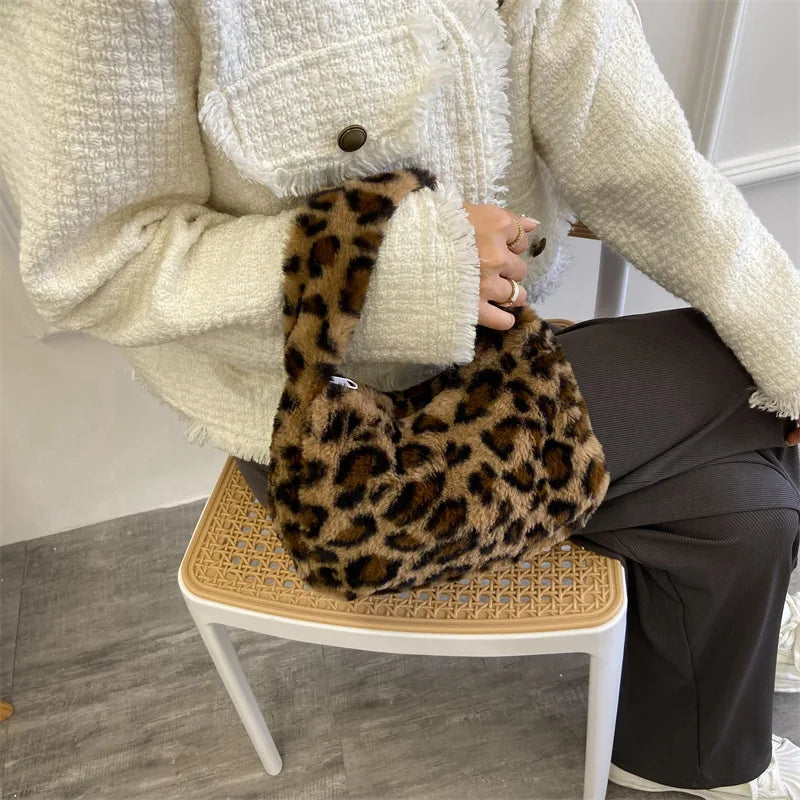 Faux Fur Animal Pattern Purse