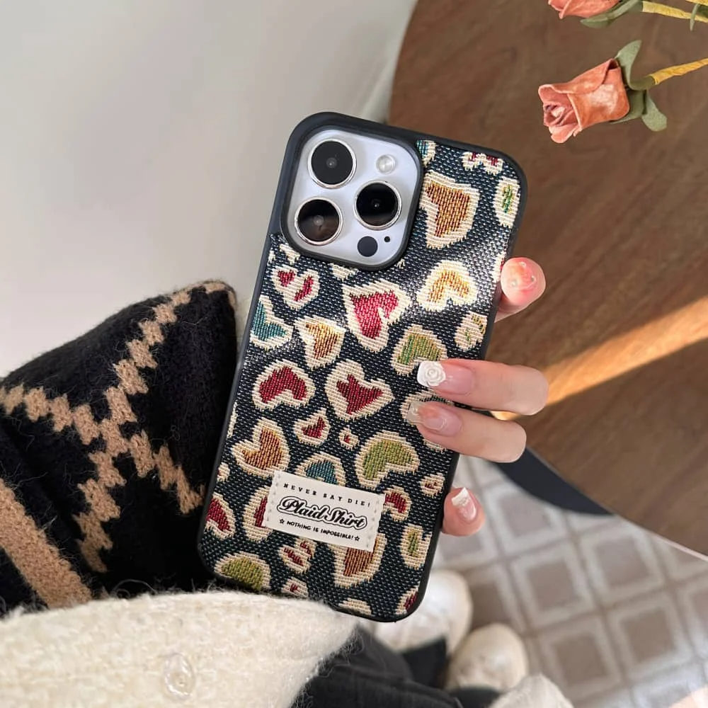 Heart Embroidered iPhone Case