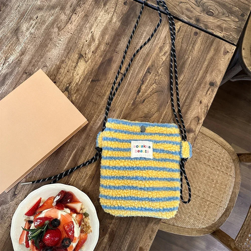 Teddy Fur Plush Pattern Shoulder Bag