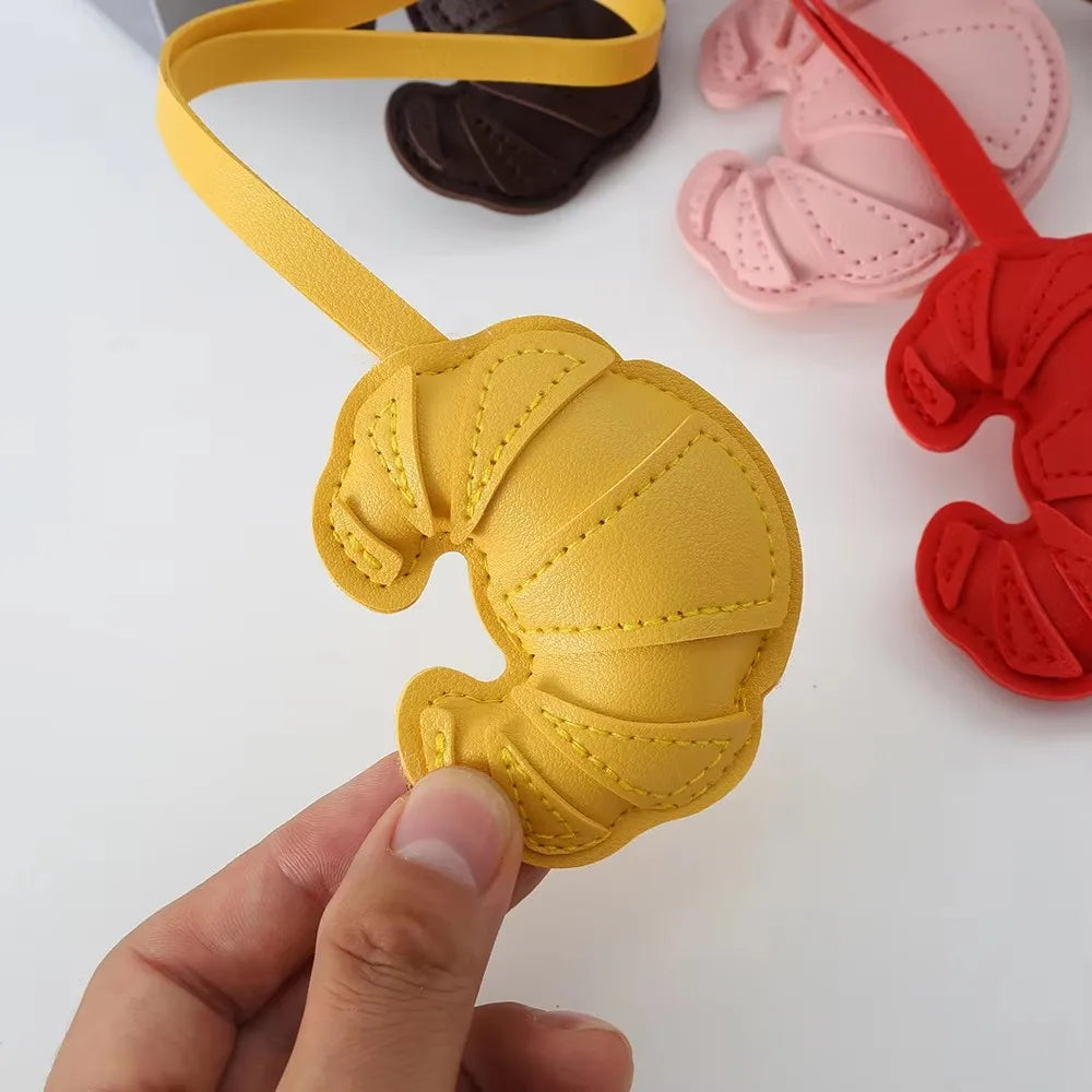 Croissant Bag Charm, Fashion Bread Charm for Handbags Purse Bag Accessories Car Charms PU Key Charms - Ice Cream Cake