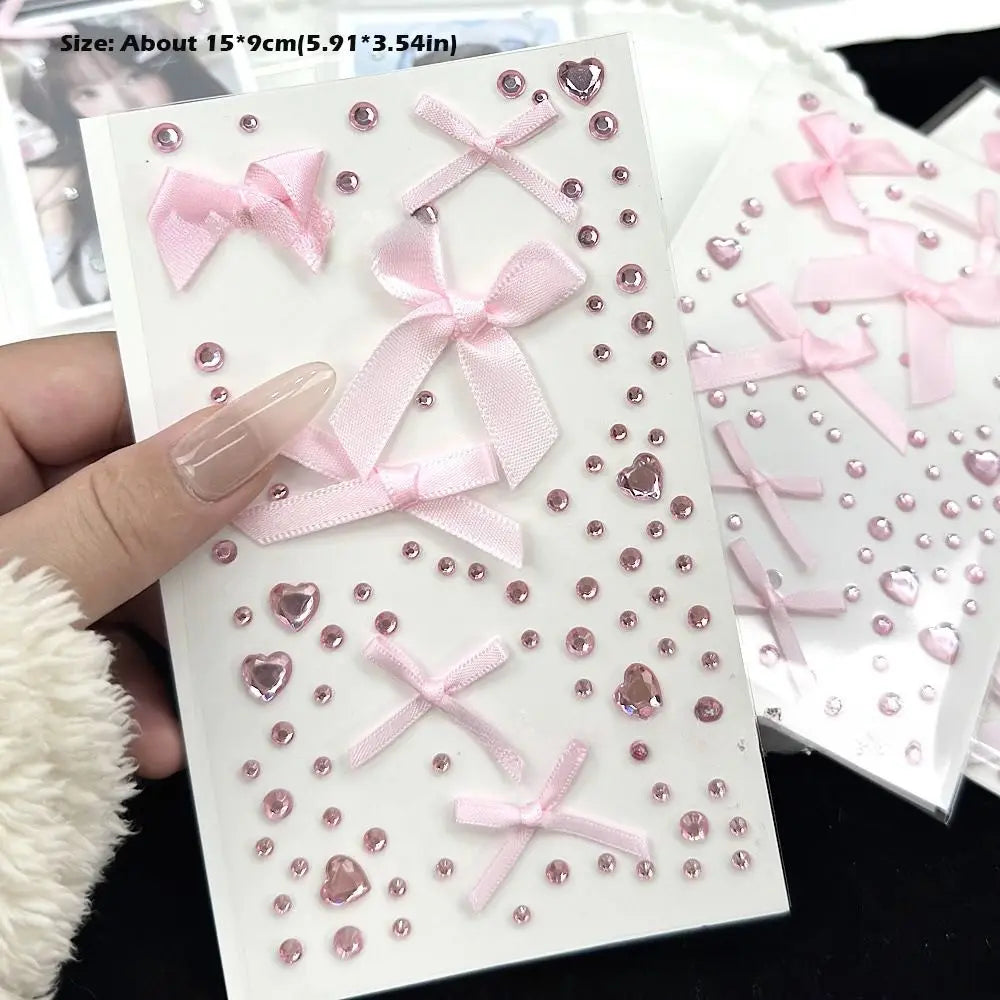3D Ribbon Bows and Gems Sticker Sheet
