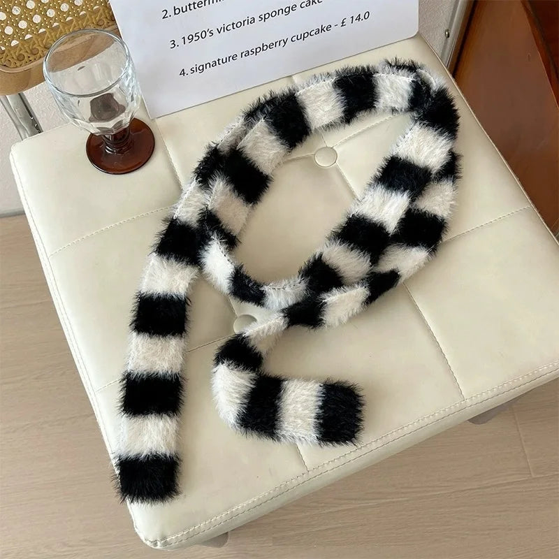 Fluffy y2K Skinny Scarf