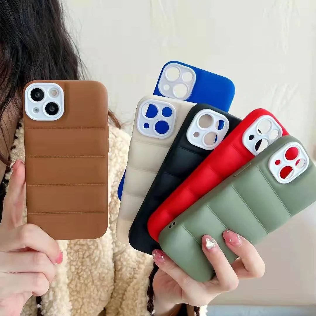Puffer Coat Style iPhone Case