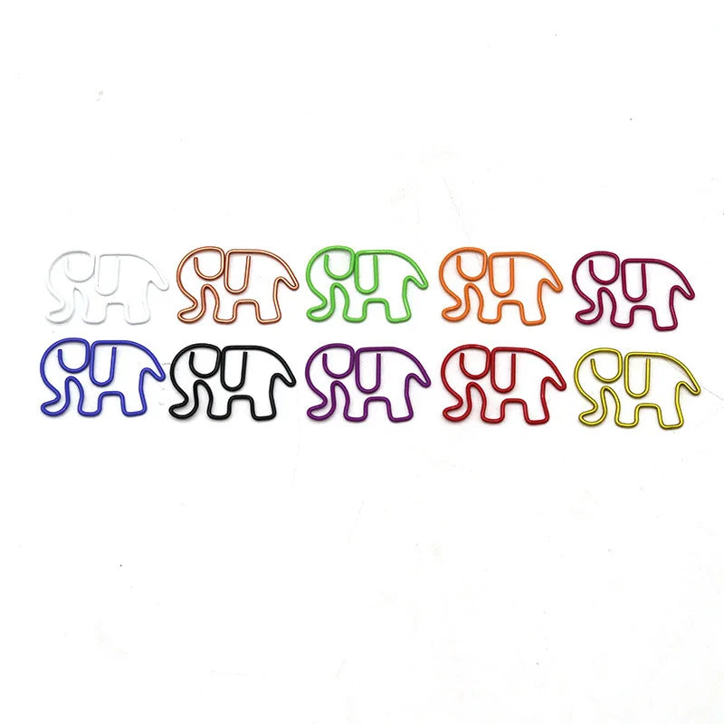 10-100pcs Color Creative Elephant Paper Clip Cartoon Cute Student Paperpin Special-shaped Paper Clip Office Stationery Paperclip - Ice Cream Cake