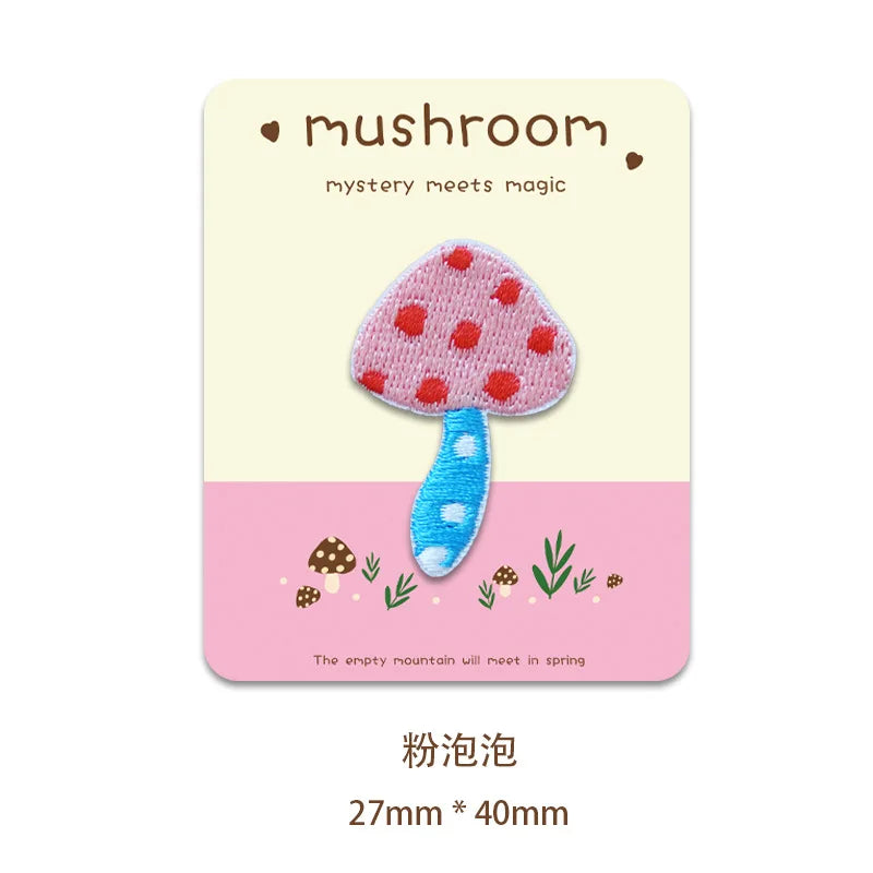 Embroidered Colourful Mushroom Patch