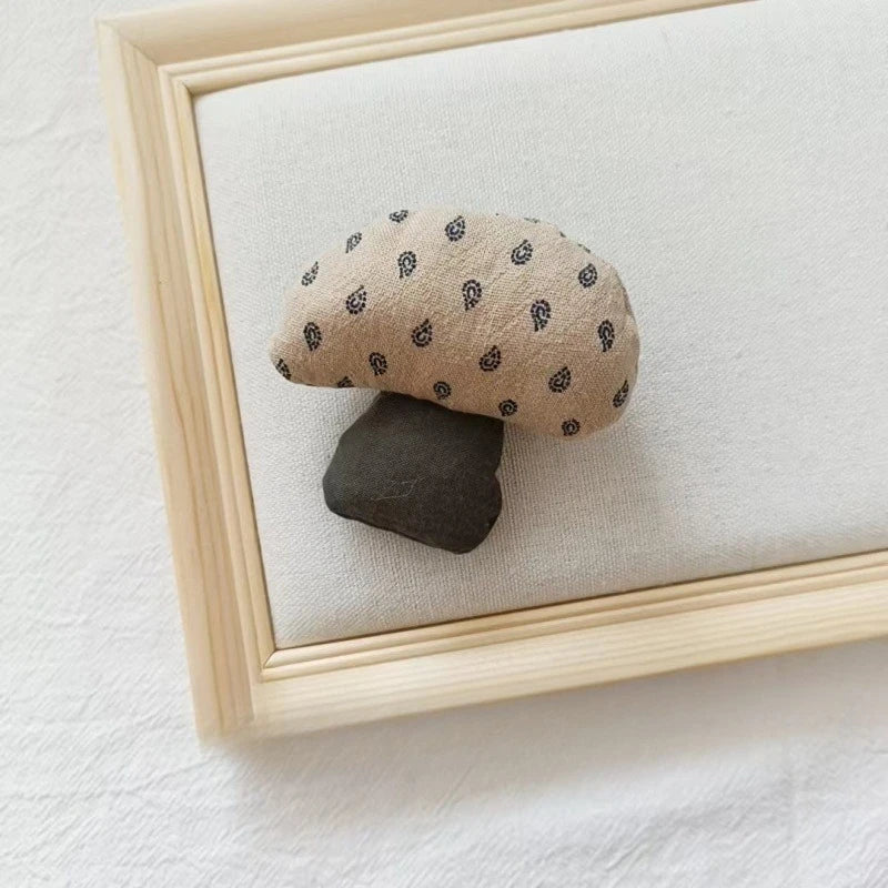 Cottagecore Fabric Mushroom Brooch