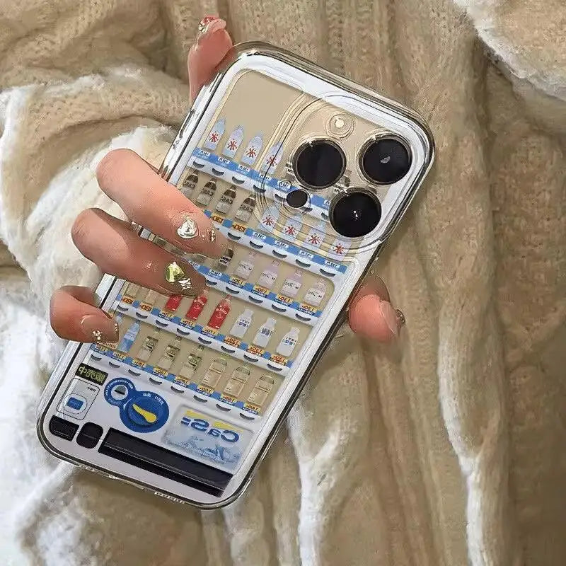Vending Machine Case for iPhone 11Pro 16 15 14 13 Pro Max 12Mini XS XR 7 8 Plus SE Shockproof Cover Soft Casing - Ice Cream Cake