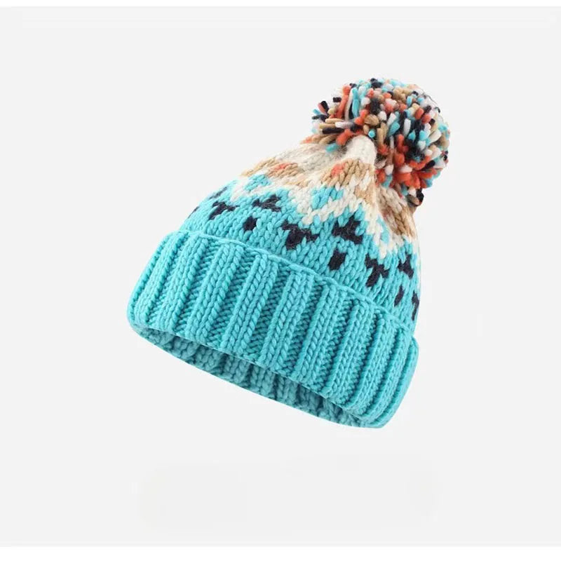 Nordic Knit Pom Pom Beanie Hat