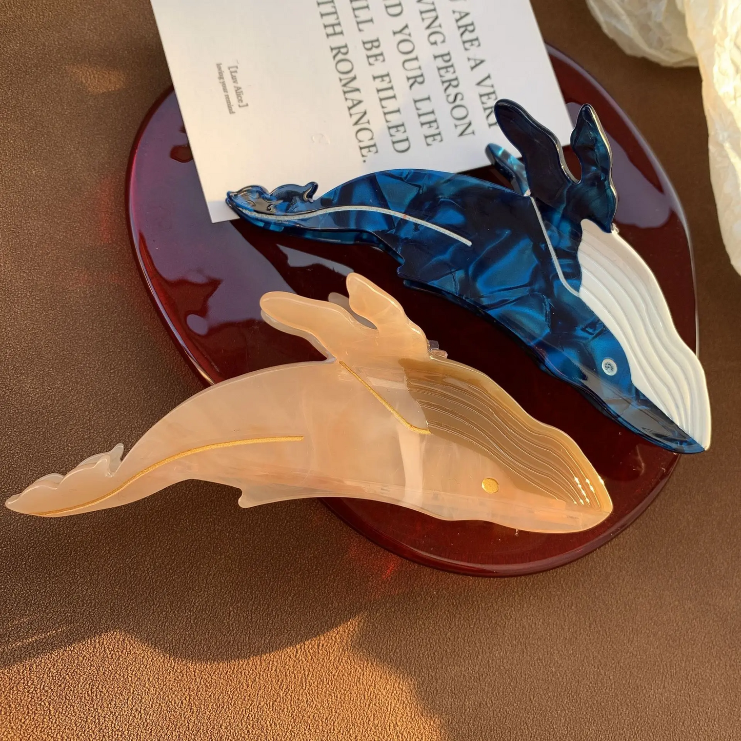 Blue Whale Acrylic Claw Clip (3 Colours)