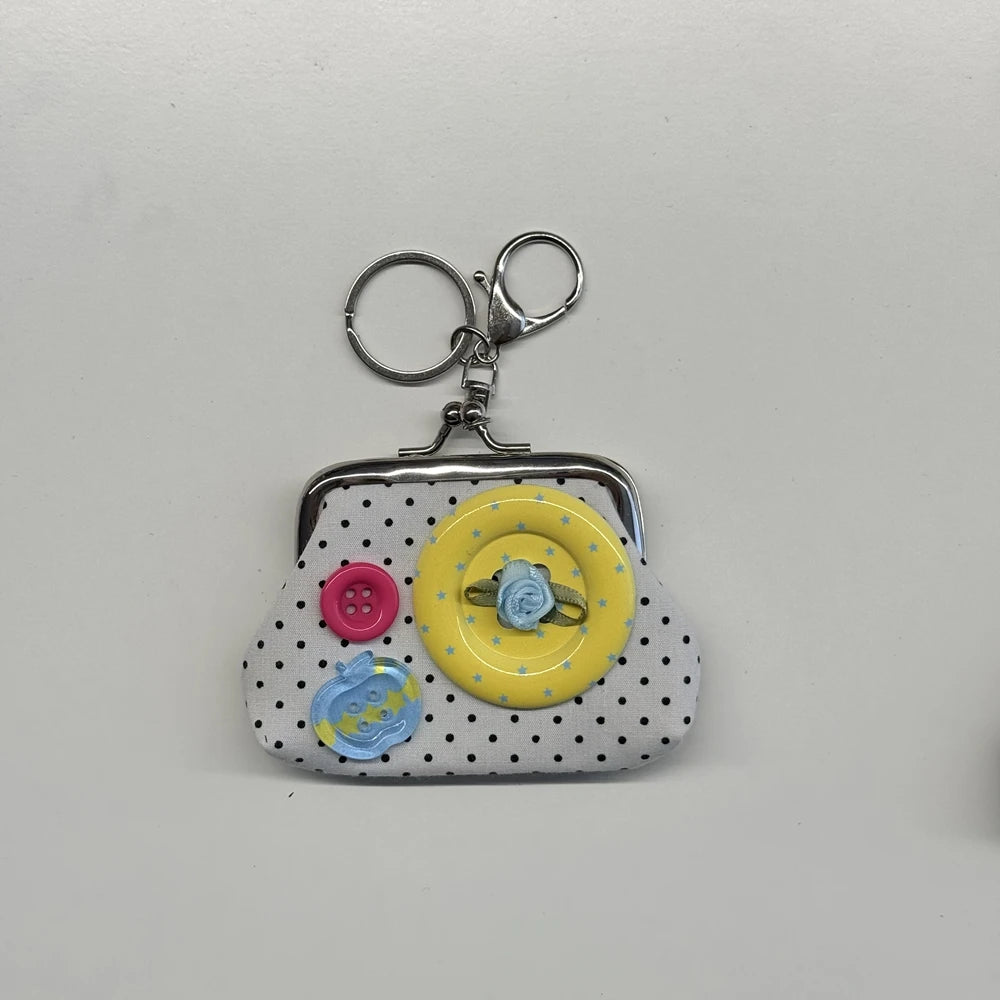 Cute Y2k Coin Purses Lady Small Wallet Wave Dot Handmade Lace Showa Rose Vintage Bag Hanging Pendant Earphone Bag Wallet - Ice Cream Cake