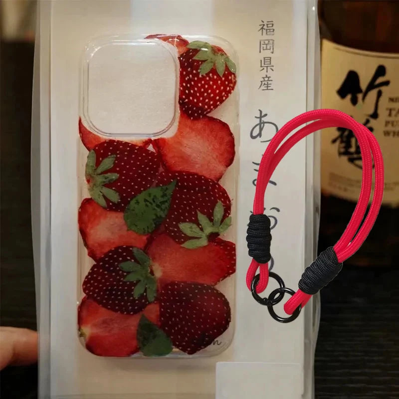 INS Korean Style Red Strawberry Cartoon Cute Phone Case For iPhone 17 Air 16 15 14 13 12 11 Pro XR XS X Max 7 8 Plus Y2K Cover - Ice Cream Cake