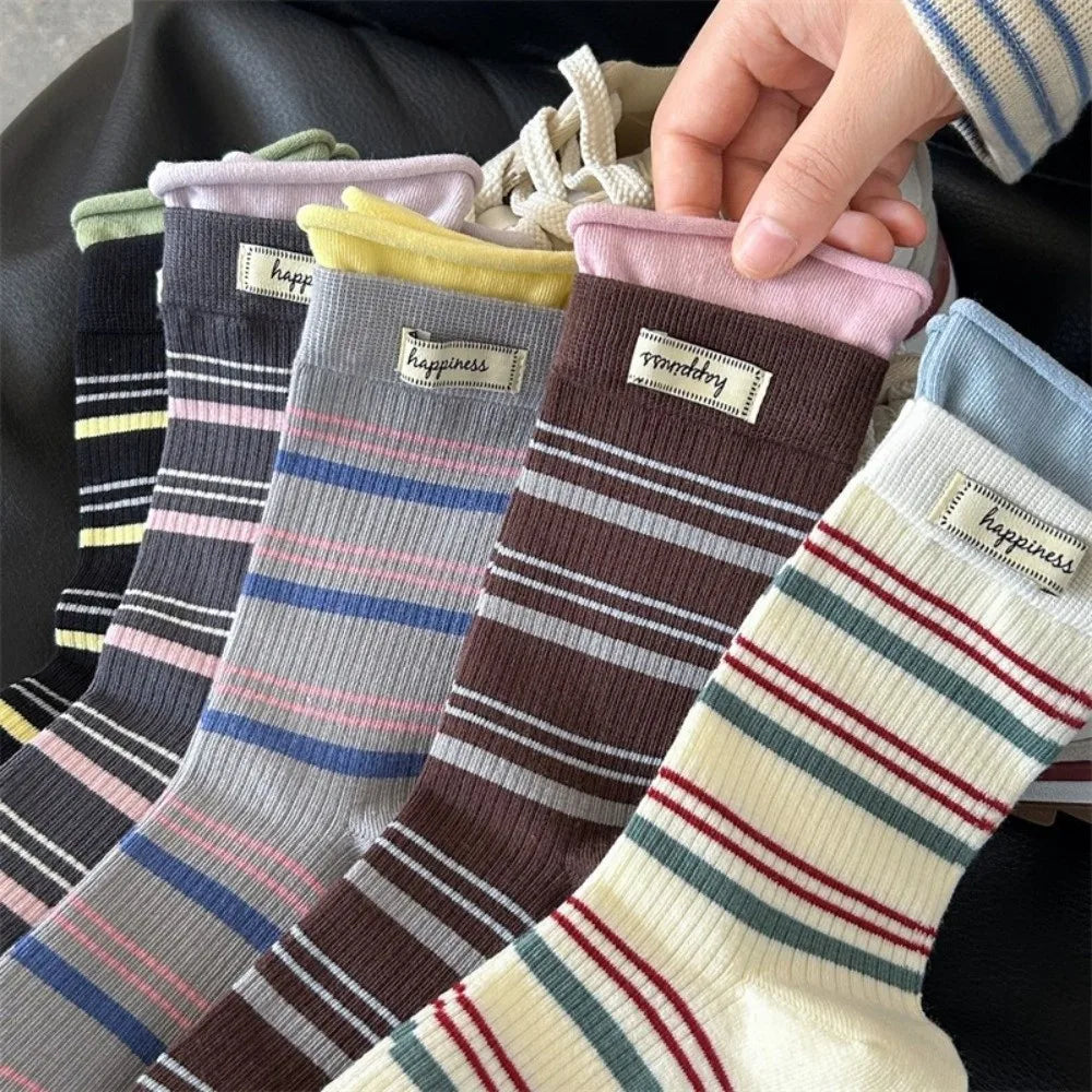 Pastel Stripe Crew Socks