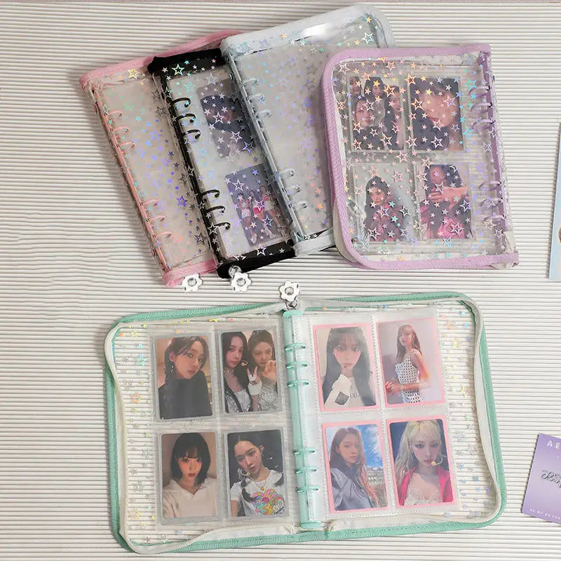 Star Glitter Photo Card Ring Binder