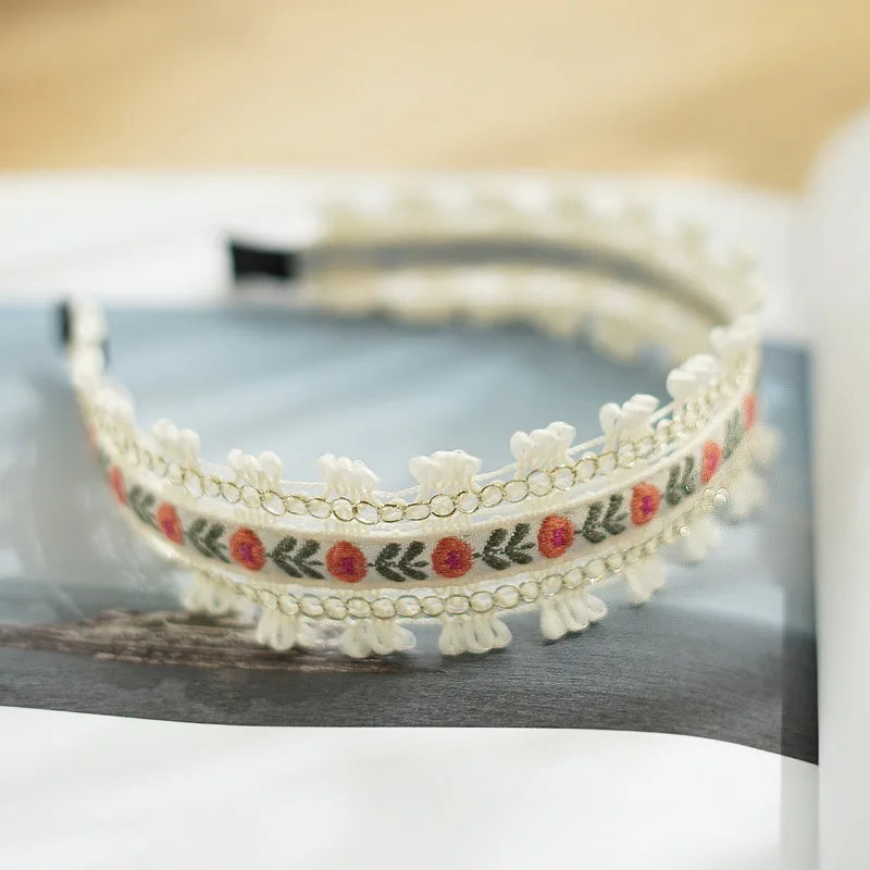 Floral Embroidery Headband