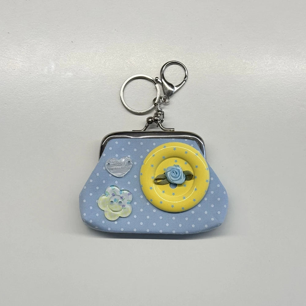 Cute Y2k Coin Purses Lady Small Wallet Wave Dot Handmade Lace Showa Rose Vintage Bag Hanging Pendant Earphone Bag Wallet - Ice Cream Cake