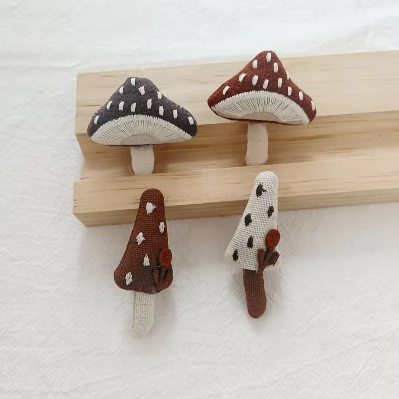 Cottagecore Fabric Mushroom Brooch