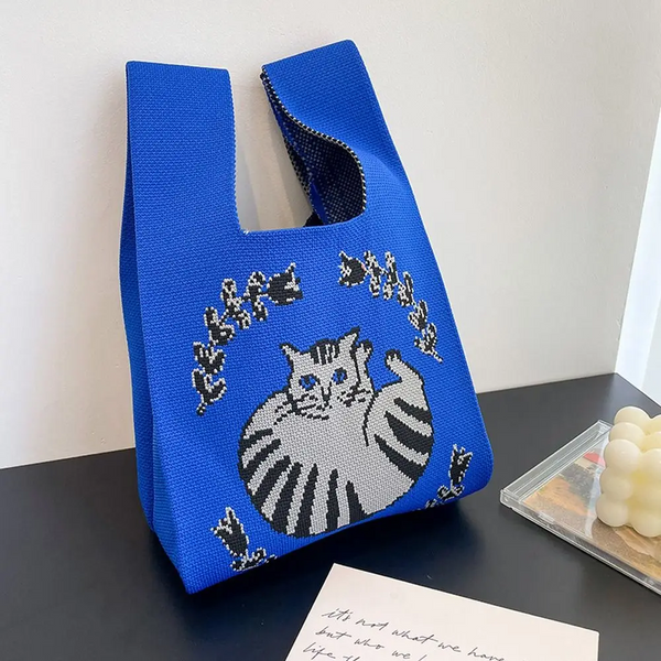 Roly Poly Cats Knitted Mini Tote (4 Colours) – Ice Cream Cake