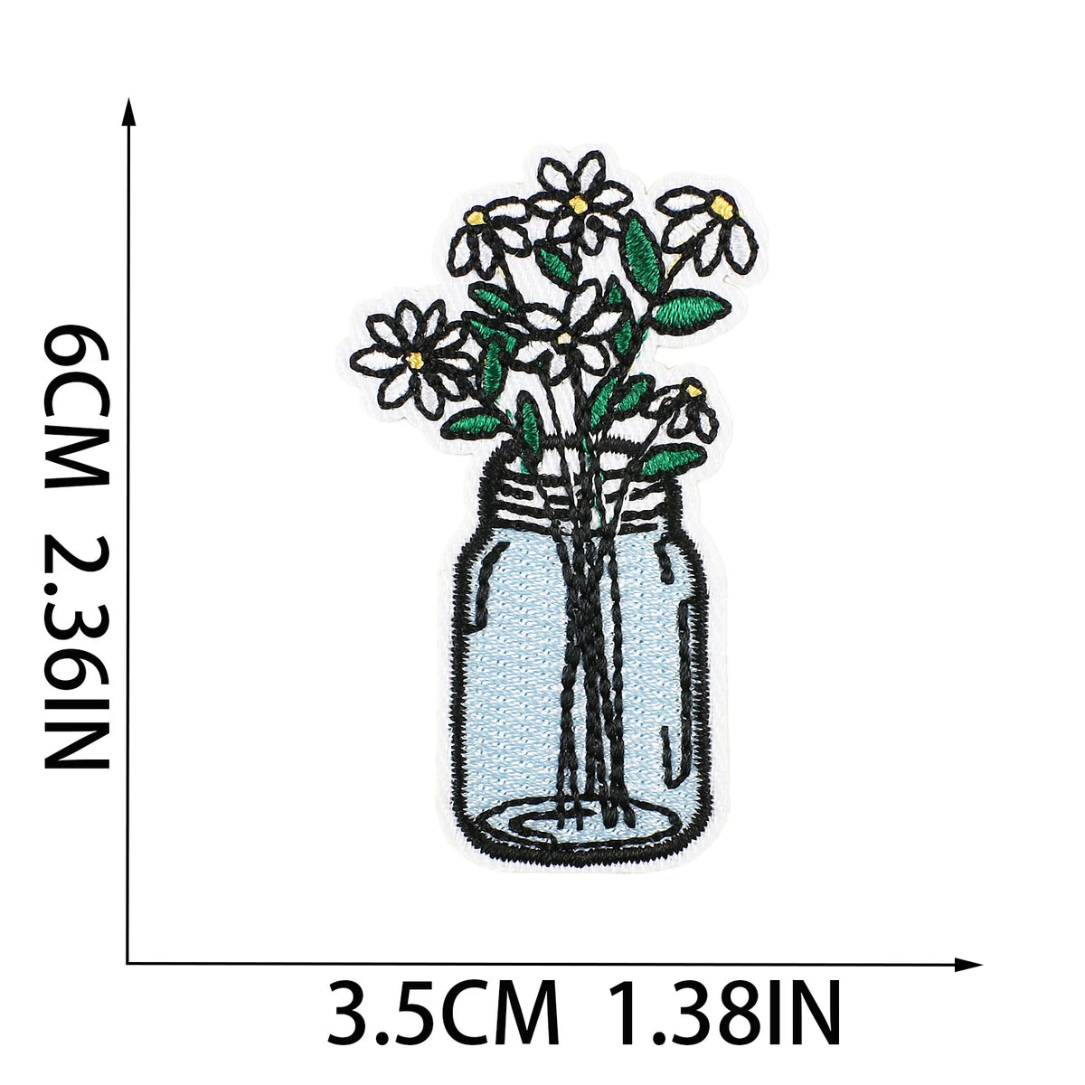 Embroidered Flower Garden Iron-On Patch