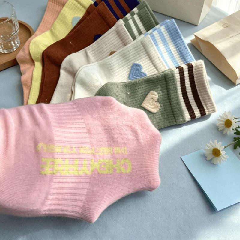 Hearts and Stripes Crew Sock Set (Set of 8 Pairs)