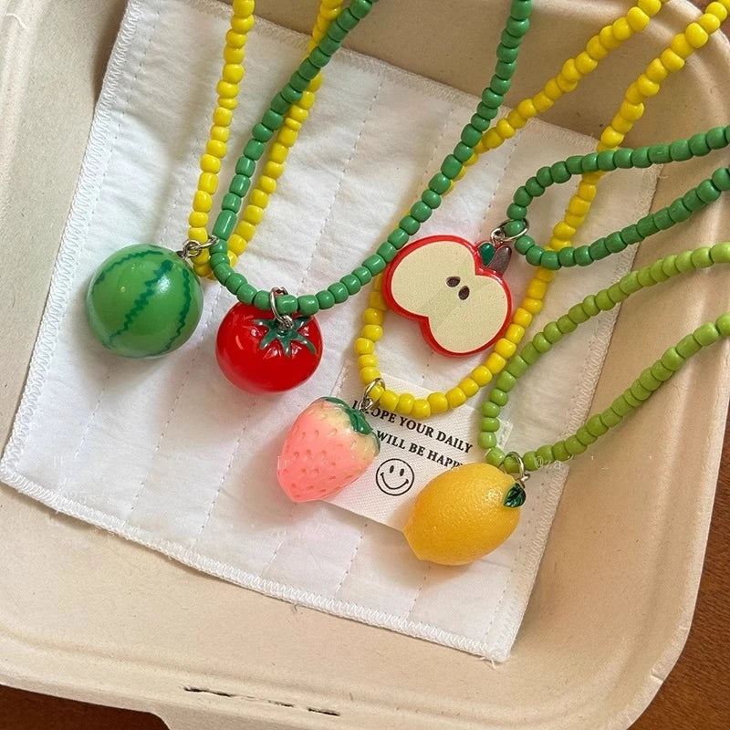 Beaded Fruit Necklace
