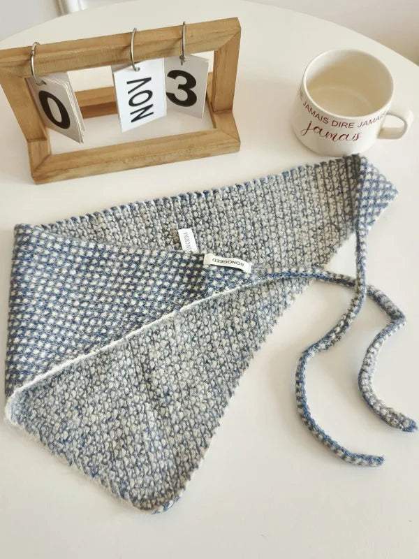 Waffle Knit Bonnet Scarf