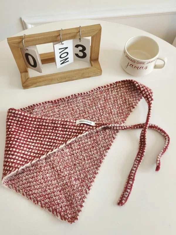 Waffle Knit Bonnet Scarf