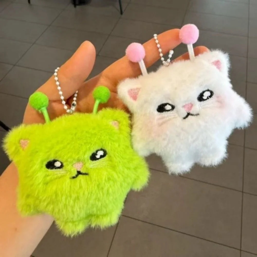 Alien Cat Plush Character Charm Keychain