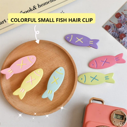 Candy Colour Fish Hair Clip Set (Set of 6)