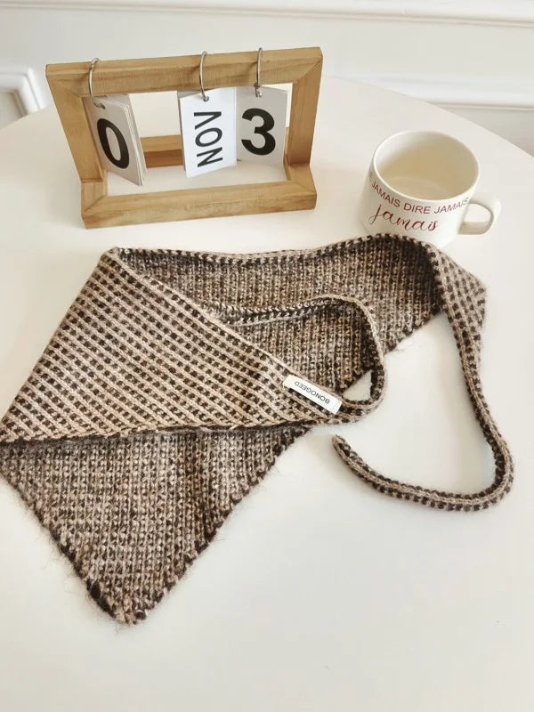 Waffle Knit Bonnet Scarf