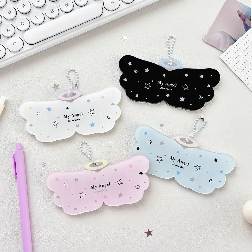 INS Angel Wings Card Sleeve Pendant Bag Pendant DIY Design Card Cover Clear Photocard Holder - Ice Cream Cake