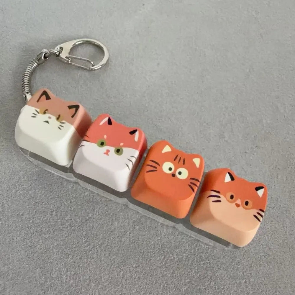 Kitty Cat Clicking Keyboard Key Fidget Keyring