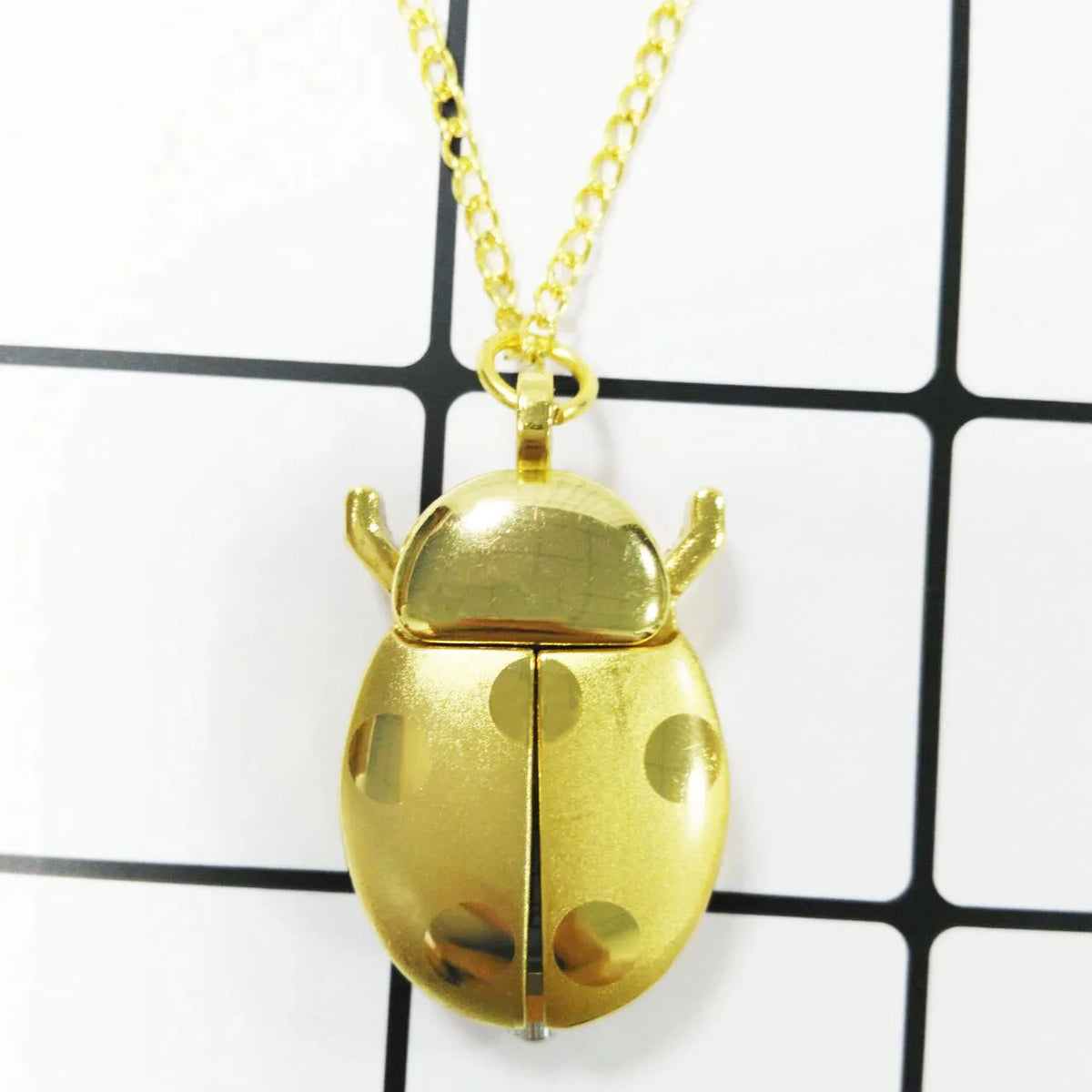 Ladybug Necklace Watch