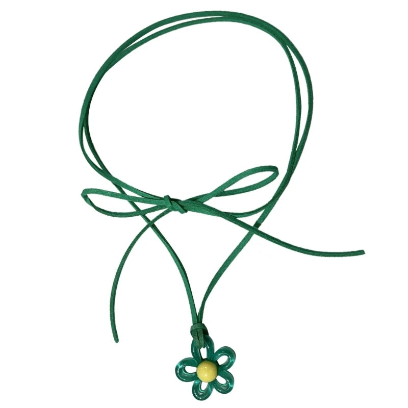 y2K Glossy Daisy Rope Necklace