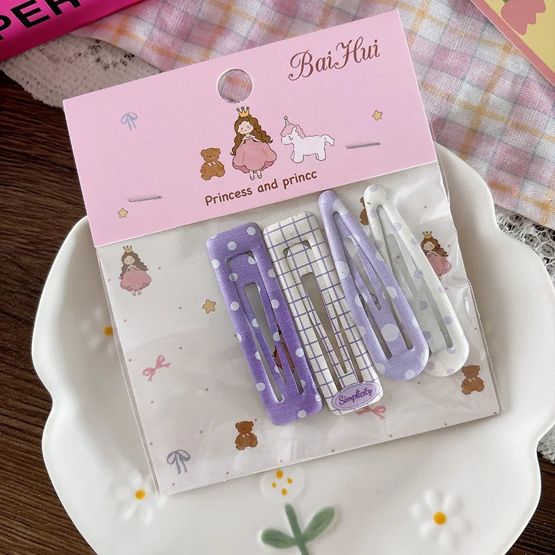 Dopamine Pattern Hair Clips, Set of 4