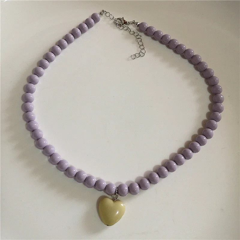 Beaded heart necklace