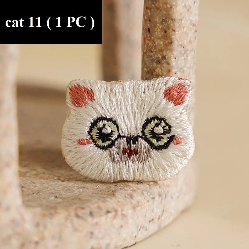 Kitty Cat Embroidered Iron on Patch (15 Designs) - Ice Cream Cake