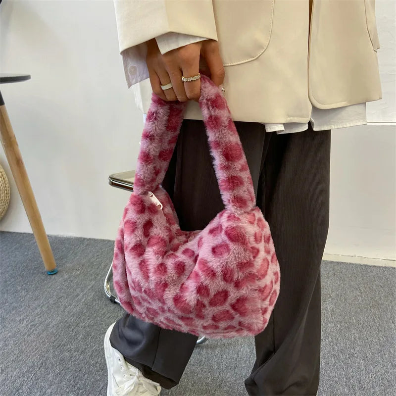 Faux Fur Animal Pattern Purse