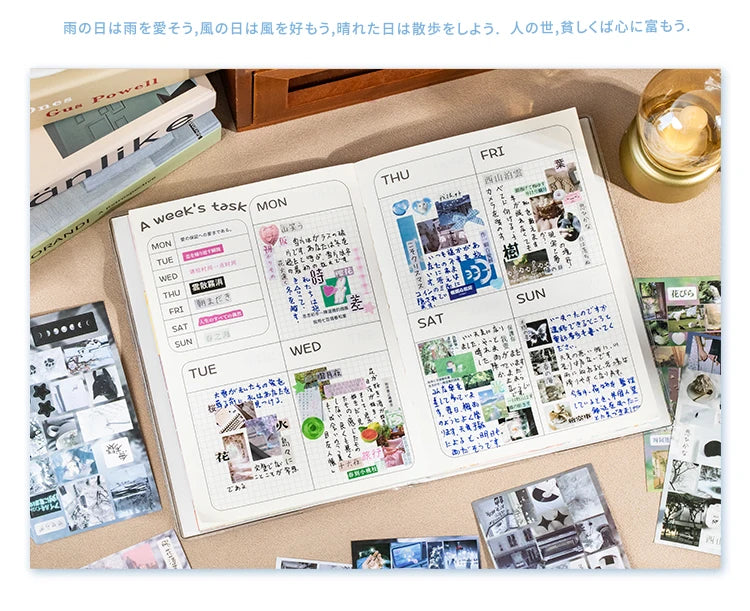 20sheets Kawaii Ins Japanese Korean Aesthetic Stationery Stickers Creative Collage Junk Journal Planner Handbook DIY Scrapbook - Ice Cream Cake