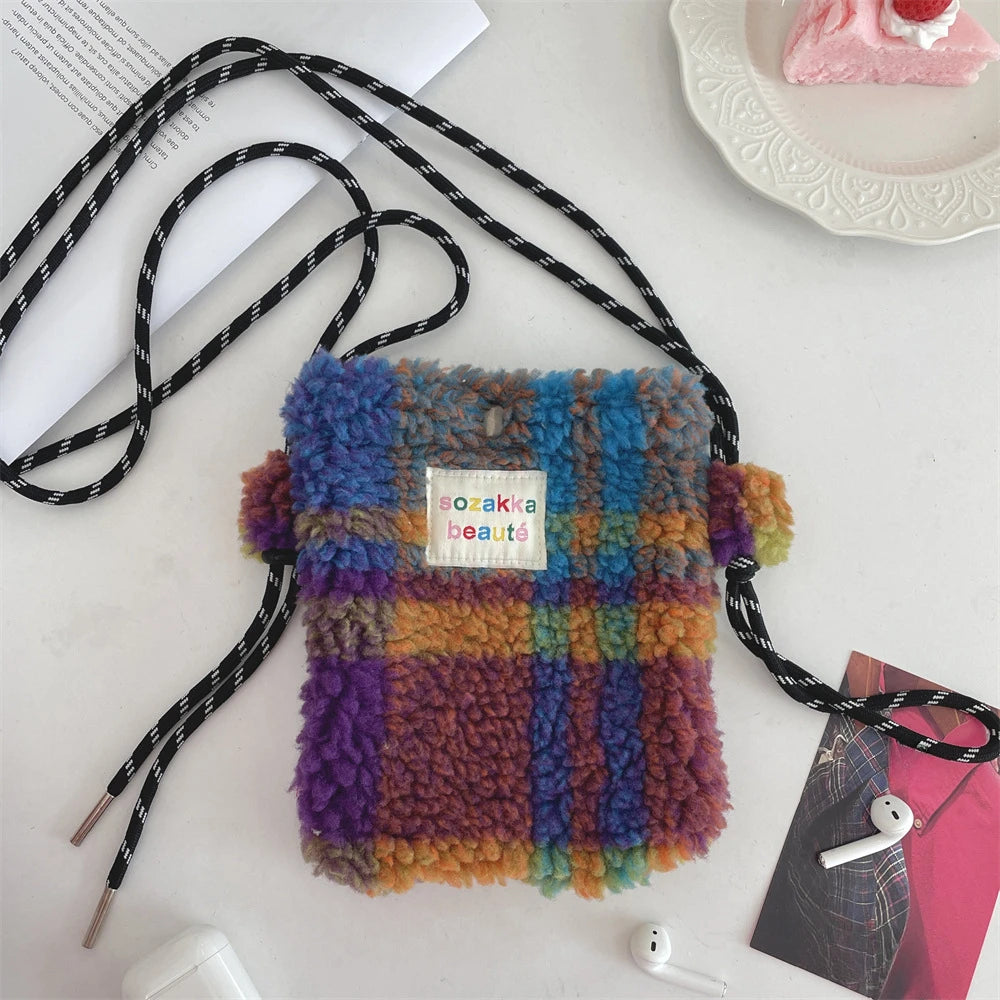Teddy Fur Plush Pattern Shoulder Bag