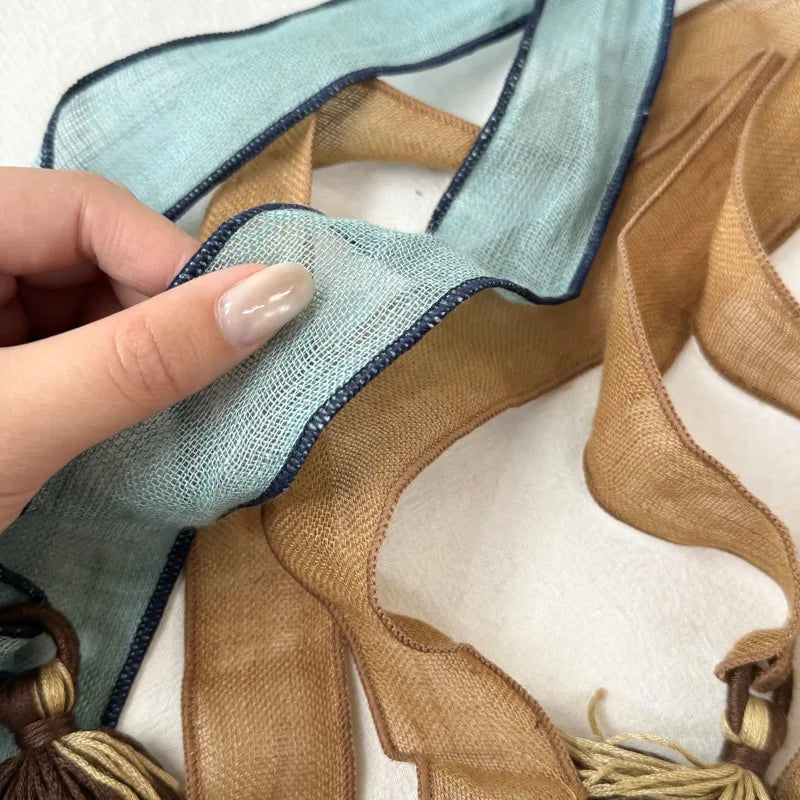 Skinny Tassel Scarf - Ice Cream Cake