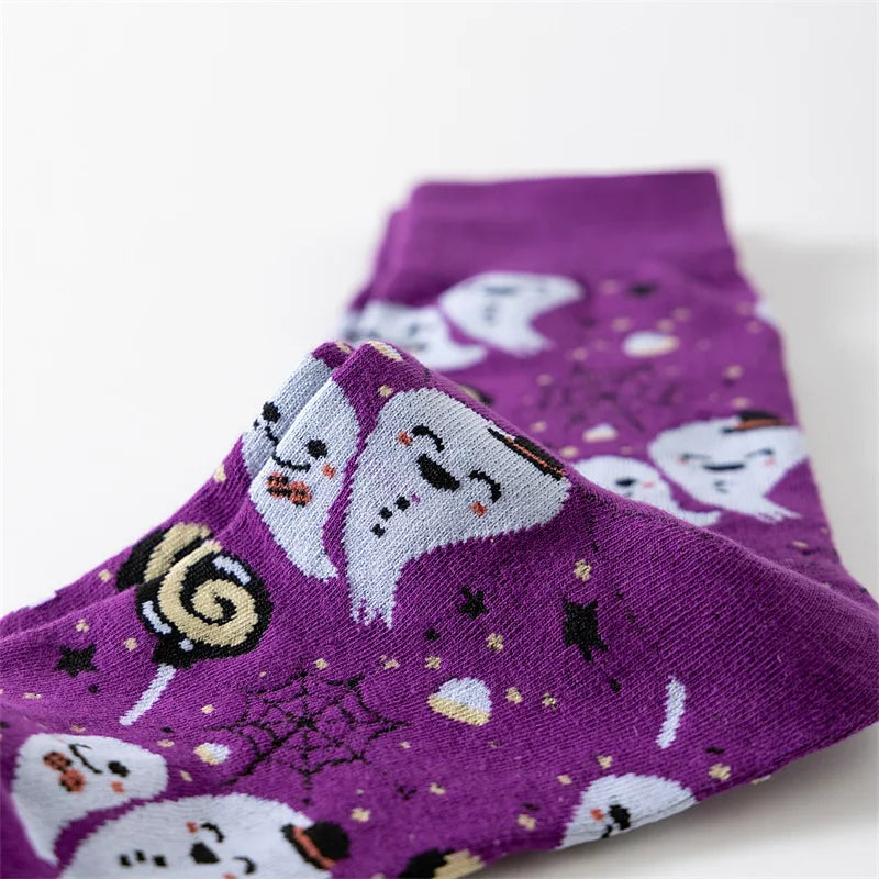 3 Pairs Of Fashionable And Unique Mid-calf Socks With Halloween Patterns,Suit For Men And Women Holiday Wearing - Ice Cream Cake