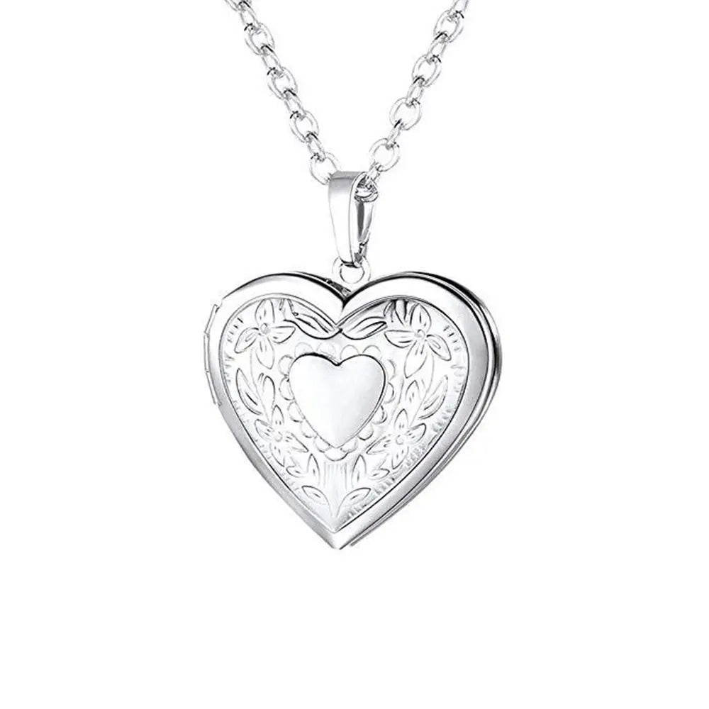 Zircon Photo Album Necklace Gold-plated Adjustable Heart-shaped Necklace Opening And Closing Pendant Necklaces Jewelry Gifts - Ice Cream Cake