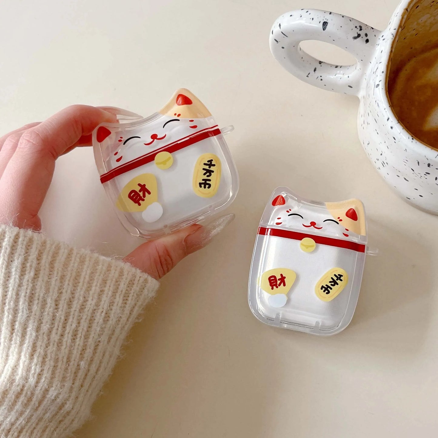 Cute cat rich happy new year cartoon shockproof earphone case lucky cover for apple airpods 4 1 pro 2nd 2 3 capa - Ice Cream Cake