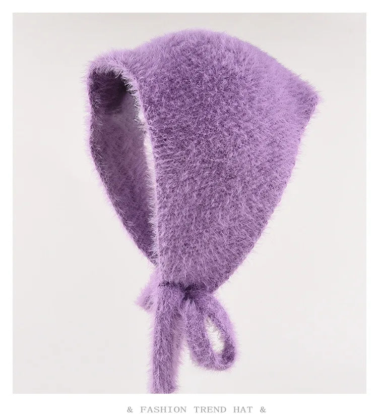 Fuzzy Knit Bonnet