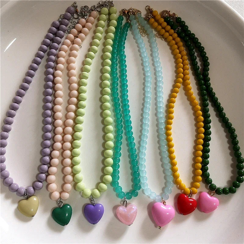 Beaded heart necklace