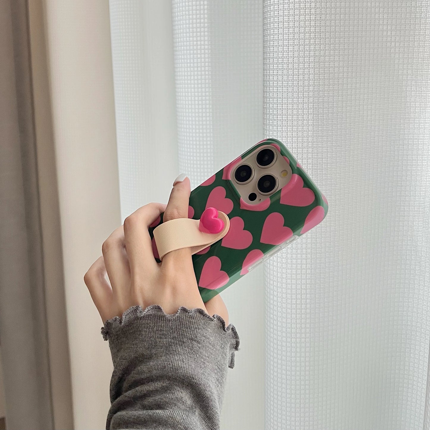 Pink heart iPhone Case